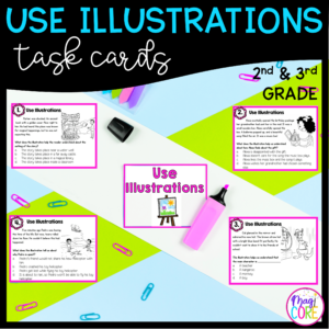 Using Illustrations Task Cards 2nd & 3rd Grade RL.2.7/ 3.7