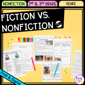 Fiction vs. Nonfiction - 2nd & 3rd Grade Reading Comprehension Passages Unit
