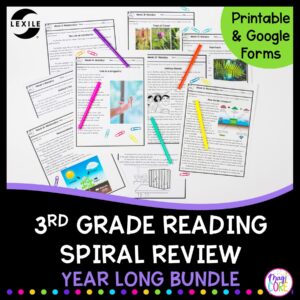 3rd Grade Spiral Review Bundle Google Forms Distance Learning Pack