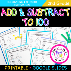 Add & Subtract to 100 2nd Grade Addition & Subtraction Math 2.NBT.B.5 Worksheets