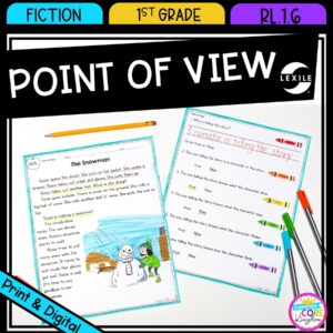 Point of View for 1st grade cover showing printable and digital worksheets