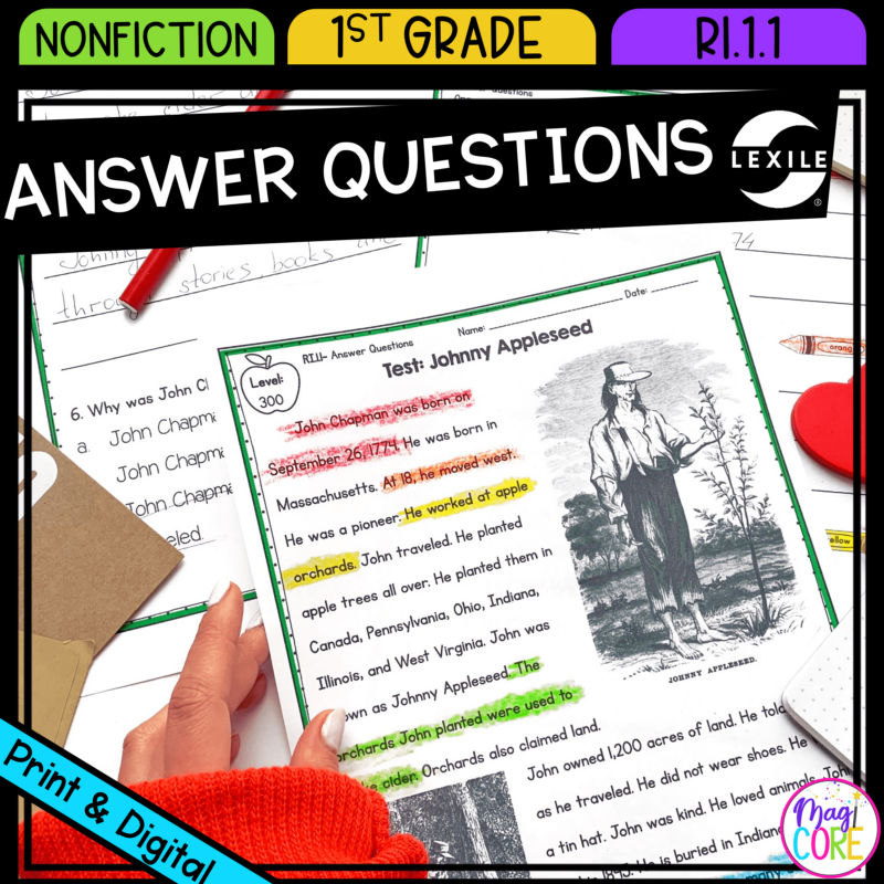 Ask & Answer Questions - 1st Grade RI.1.1 - Reading Comprehension Passages RI1.1