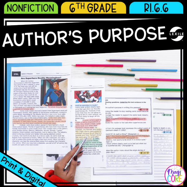 Author's Purpose & Point of View - 6th Grade RI.6.6 - Reading Passages for RI6.6