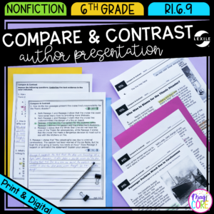 Compare & Contrast Author Presentation - RI.6.9 - Reading Passages for RI6.9