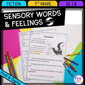 Sensory Words and Feelings - 1st Grade RL.1.4 - Reading Passages for RL1.4