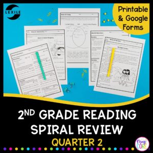 2nd Grade Reading Spiral Review with Lexile Levels - 2nd Quarter ELA Practice