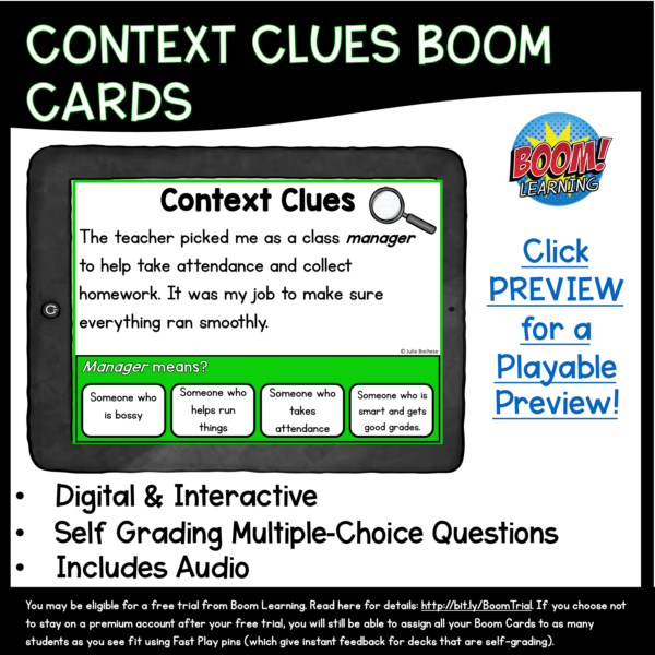 Context Clues Boom Cards Cover