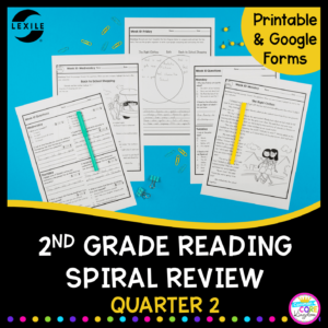 Cover for 2nd Grade Spiral review with google apps for distance learning