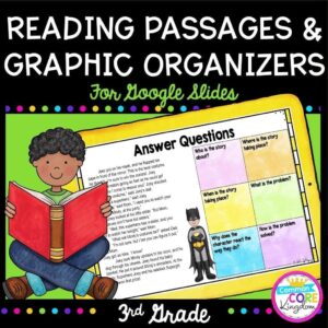 Reading Passages & Graphic Organizers for Google Slides Distance Learning for 3rd Grade cover