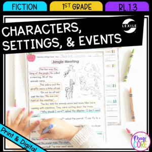 Characters, Settings, and Events - 1st Grade RL.1.3 - Reading Passages for RL1.3