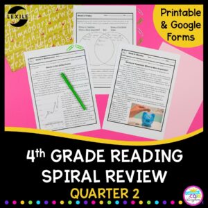 4th grade spiral review cover showing 2 passages and venn diagram