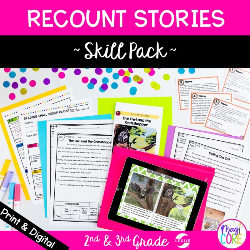 Recount Fables, Folktales, & Myths Skill Pack - RL.2.2 RL.3.2 - Print & Digital