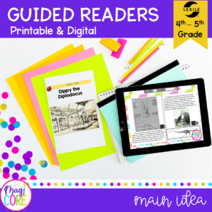 Guided Reading Packet: Main Idea - 4th Grade RI.4.2 & 5th Grade RI.5.2 - Printable & Digital