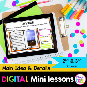Digital Lessons: Main Idea - RI.2.2 & RI.3.2 - Google Slides & Seesaw