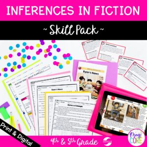 Fiction Inferences Skill Pack Bundle – RL.4.1 & RL.5.1 - Print & Digital