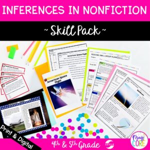 Making Inferences in Nonfiction Skill Pack - RI.4.1 & RI.5.1 - Print & Digital