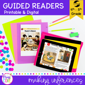 Guided Reading Packet: Fiction Inferences - 4th Grade RL.4.1 & 5th Grade RL.5.1 - Printable & Digital