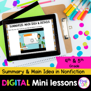 Digital Lessons: Main Idea - RI.4.2 & RI.5.2 - Google Slides & Seesaw