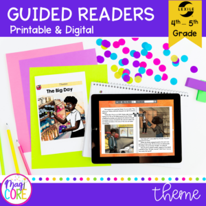 Guided Reading Packet: Theme - 4th Grade RL.4.2 & 5th Grade RL.5.2 - Printable & Digital