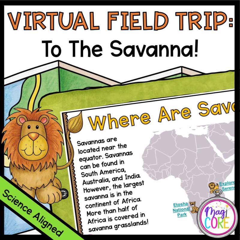 African Savanna virtual field trip cover showing a map of Africa on an ipad
