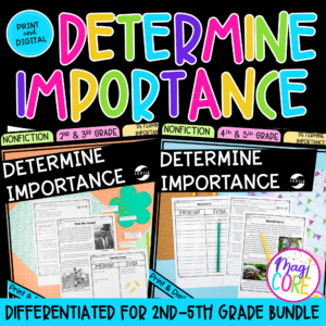 Determine Importance Reading Comprehension Differentiated Bundle with Lexile