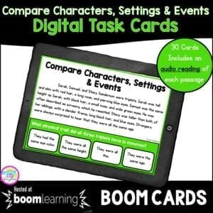 RL.5.3 Compare Story Elements digital task card boom cards for 4th and 5th grade