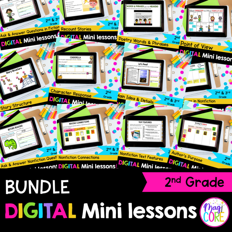 2nd Grade Reading Mini Lessons Bundle for Google Slides & Seesaw Distance Learning