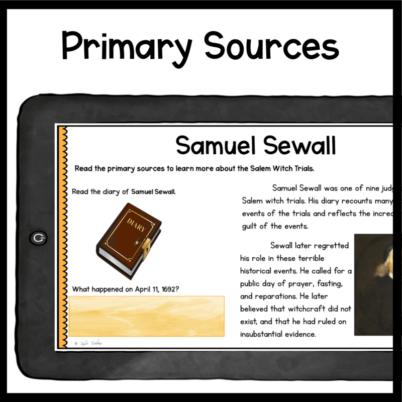 Primary Sources of Salem Witch Trials Virtual Field Trip