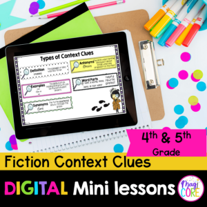 Digital Lessons: Context Clues in Fiction - 4th & 5th Grade RL.4.4 & RL.5.4 - Google Slides & Seesaw Distance Learning