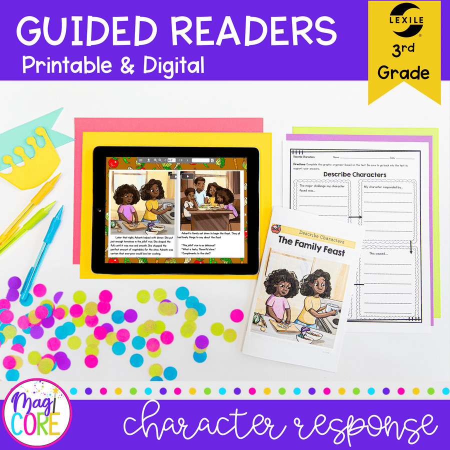 Guided Reading Packet: Describe Characters - 3rd Grade RL.3.3 - Printable & Digital Formats