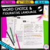 RL.6.4 Word Choice & Figurative Language cover showing 3 passage pages to be printed or accessed digitally