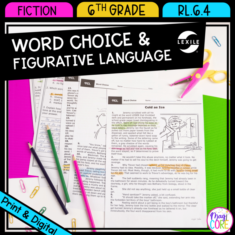 Word Choice & Figurative Language - 6th Grade RL.6.4 - Reading Passages to RL6.4