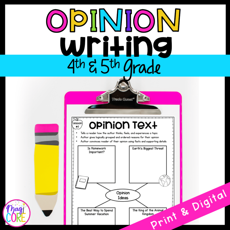Opinion Writing - 4th & 5th Grade Opinion Writing Unit - Printable & Digital