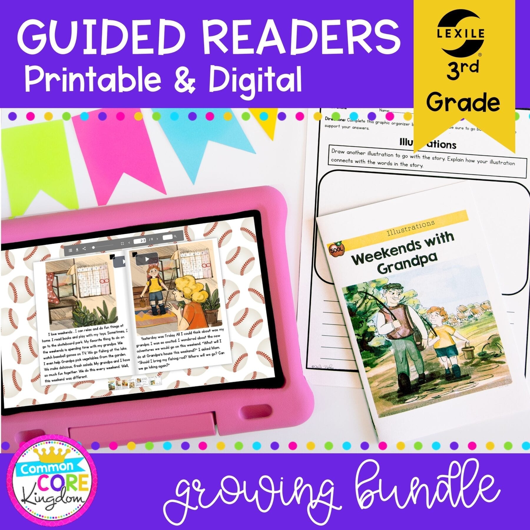Guided Reading 3rd Grade Bundle - Printable & Digital Distance Learning