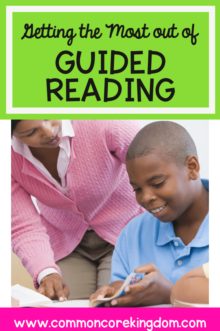 Guided reading blog cover showing a teacher and a boy with a blue shirt in a guided reading group