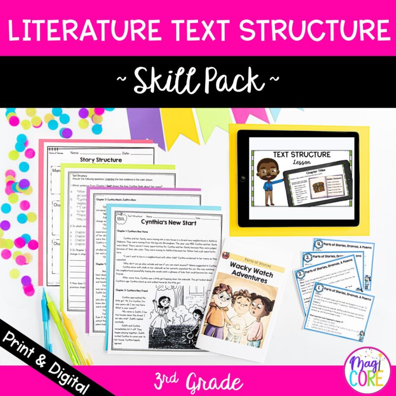 Text Structure in Literature Skill Pack Bundle - RL.3.5 - Print & Digital