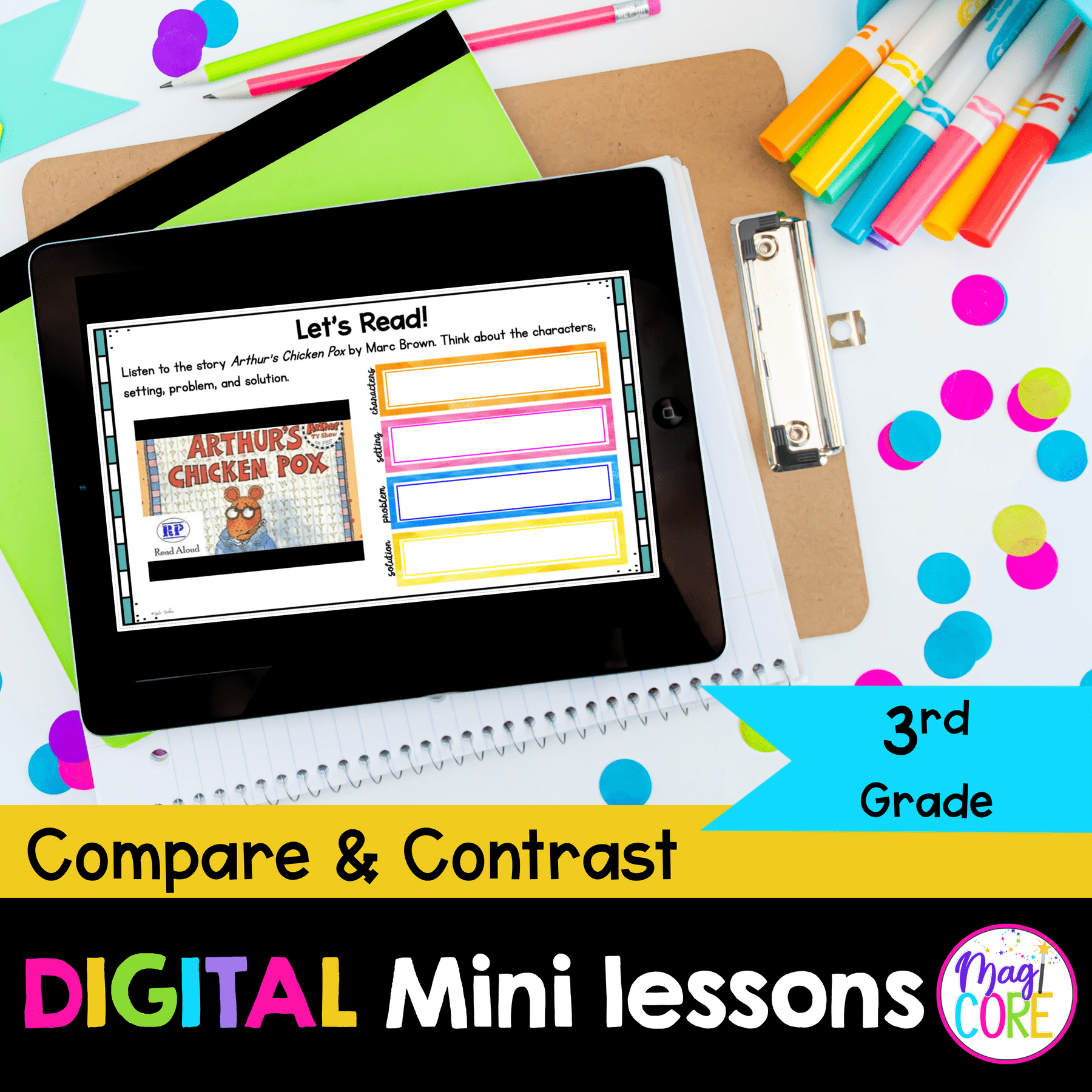 Digital Lessons: Compare & Contrast - RL.3.9 - Google Slides & Seesaw
