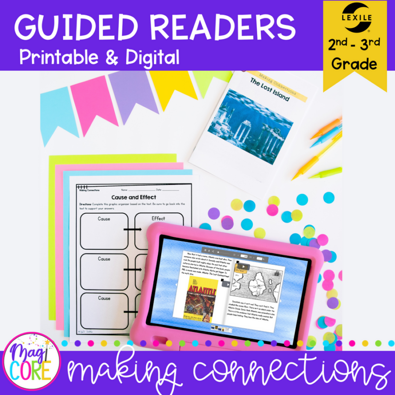 Guided Reading Packet: Making Connections - 2nd & 3rd Grade RI.2.3 & RI.3.3 - Printable & Digital
