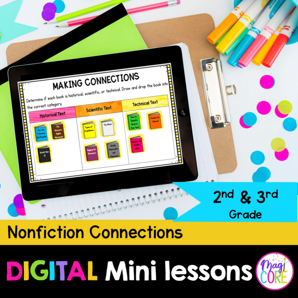 Digital Lessons: Connections in Nonfiction - RI.2.3 & RI.3.3 - Google Slides & Seesaw