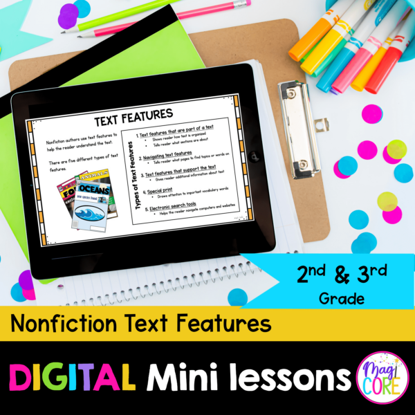 Digital Lessons: Nonfiction Text Features - RI.2.5 & RI.3.5 - Google Slides & Seesaw