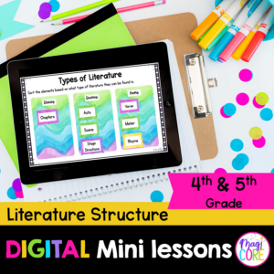 Digital Lessons: Literature Text Structure RL.4.5 & RL.5.5 - Google Slides & Seesaw