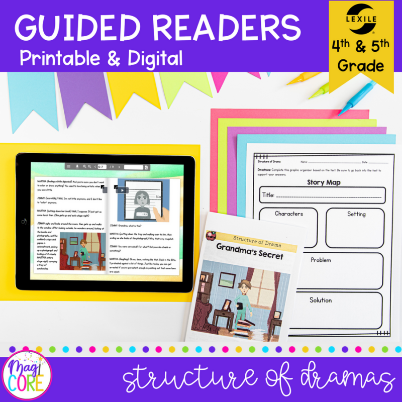 Guided Reading Packet: Structure of Dramas - RL.4.5 & RL.5.5 - Printable & Digital