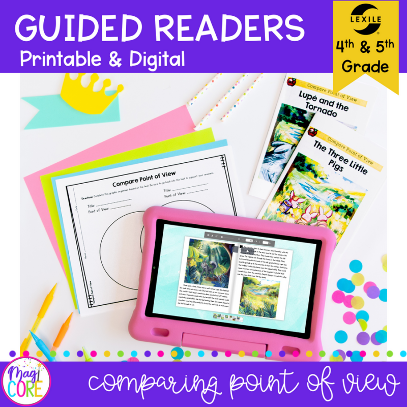 Guided Reading Packet: Comparing Point of View - 4th & 5th Grade RL.4.6 & RL.5.6 - Printable & Digital