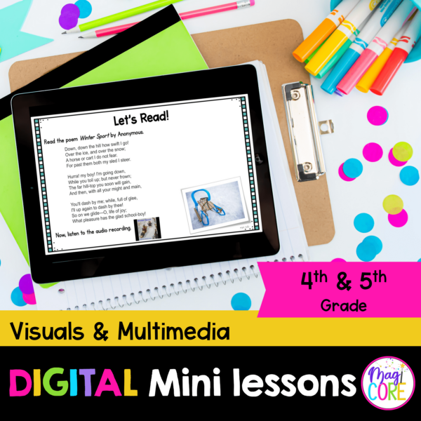 Digital Lessons: Visuals and Multimedia - RL.4.7 & RL.5.7 - Google Slides & Seesaw