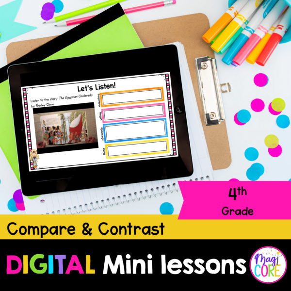 Digital Lessons: Compare & Contrast - RL.4.9 - Google Slides & Seesaw