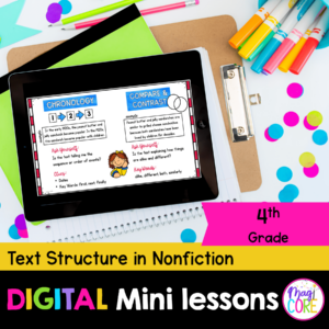 Digital Lessons: Text Structure - RI.4.5 - Google Slides & Seesaw