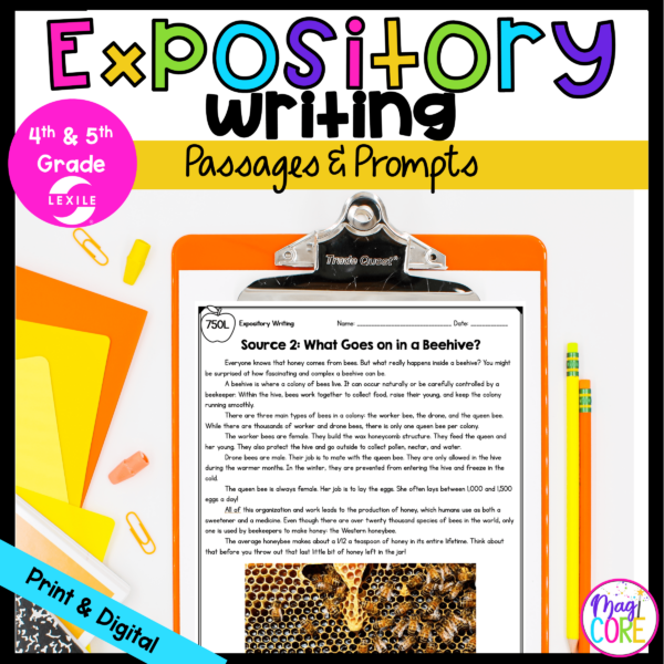 Expository Writing Passages and Prompts with Lexile Levels - 4th & 5th Grade