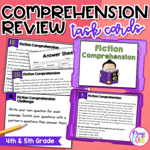 Fiction Reading Comprehension Task Cards - 4th & 5th Grade - RL.4.10 RL.5.10