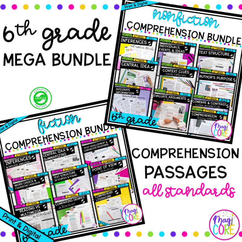 6th Grade Reading Comprehension MEGA Bundle - Printable & Digital