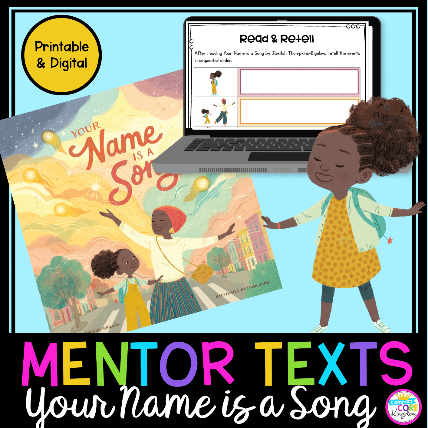 Your Name Is A Song digital and printable mentor text unit cover
